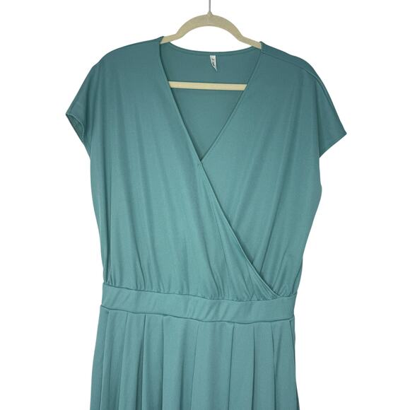 NWT Halara Canton V-Neck Short Sleeve Wide Leg Waffle Knit Jumpsuit Size L. - Picture 5 of 12